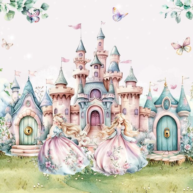Prinsessen behang met Sprookjeskasteel 