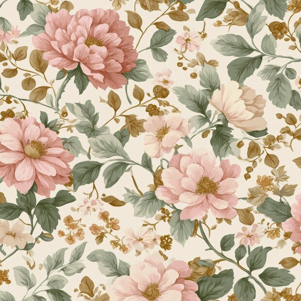 Pioenrozen bloemen fotobehang Vintage Peony
