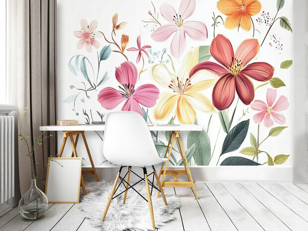 Hippe Bloemen fotobehang 
