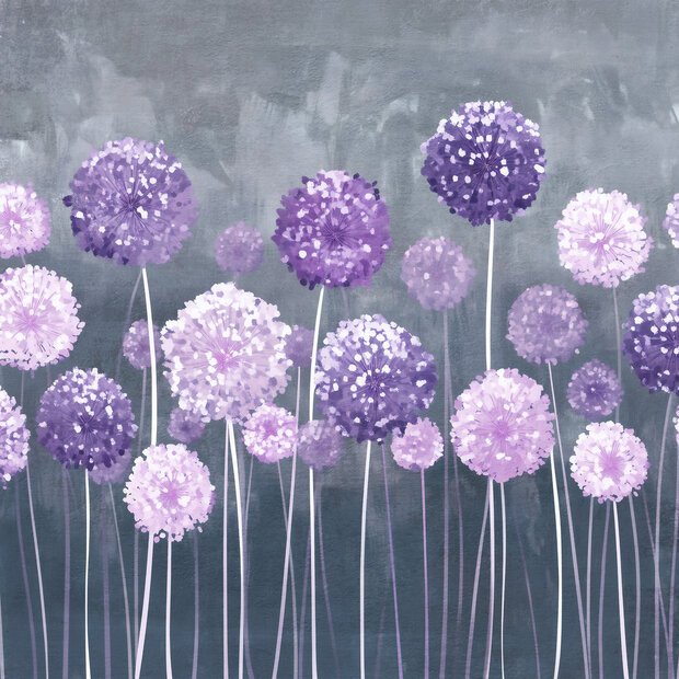 Paarse bloemen fotobehang Alliums