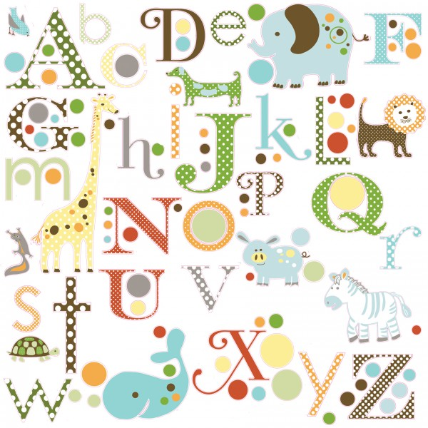 Dieren alfabet muurstickers RMK1440SCS