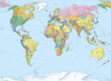 Wereldkaart behang staatkundig World Map 4-050