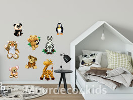 Jungle muurstickers Knuffeldieren set I