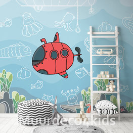 Duikboot behang kinderkamer
