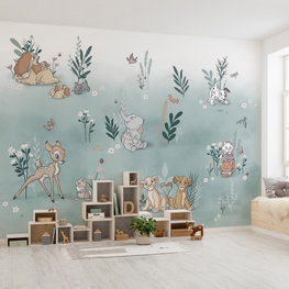 Verslaving optocht prinses Bambi vliesbehang | Muurdeco4kids