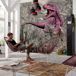 Dinosaurus T-Rex behang Pinky