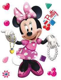 Minnie Mouse muursticker Roze XL
