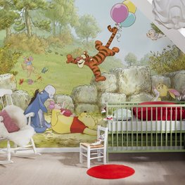 Winnie the Pooh Ballooning fotobehang