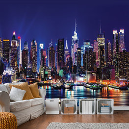 New York by night fotobehang