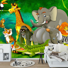 Jungledieren behang Happy Safari