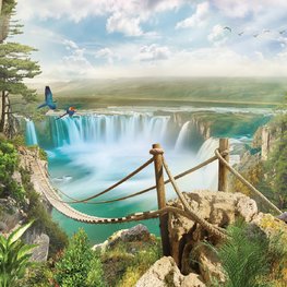 Jungle fotobehang Waterval