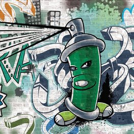 Graffiti behang Groen