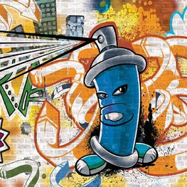 Graffiti behang Blauw