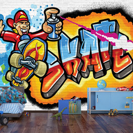 Graffiti fotobehang Skate