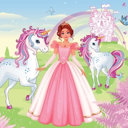 Princess fotobehang Unicorns
