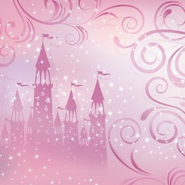 Prinsessen Kasteel behang - Roze