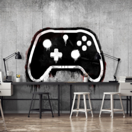 Game behang Game Pad Zwart-Wit