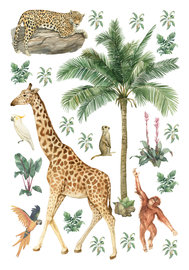 Jungle droom muurstickers Giraffe L