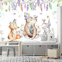 Dieren Kinderkamer behang Party OPRUIMING