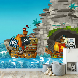 Piraten behang Piratenschepen