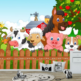 Boerderijdieren VINYL behang