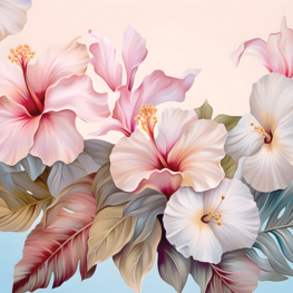 Hibiscus bloemen behang