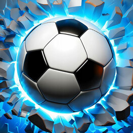 3D voetbal fotobehang Blauw