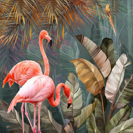 Flamingo Jungle behang VINYL