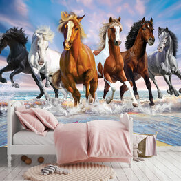 Wilde Paarden behang - Walltastic