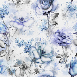 Blauwe rozen fotobehang