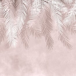 Hangende palmbladeren behang Roze