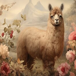 Lama fotobehang Bloemen