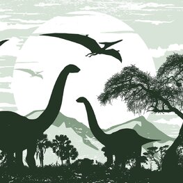 Dinosaurus behang Groen 2