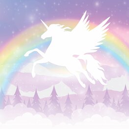 Pegasus eenhoorn behang Regenboog