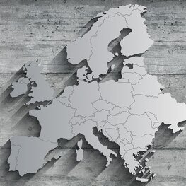 Kaart Europa op hout fotobehang