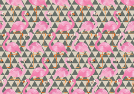 Behang Flamingo patroon