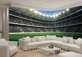 Voetbal behang stadion HOEK | 8,3 m breed