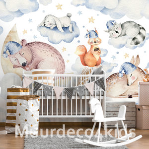 Fonkelnieuw Dieren babykamer behang Sleeping Animals I UN-48