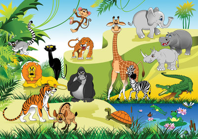 Kinderkamer behang Dieren in de Jungle